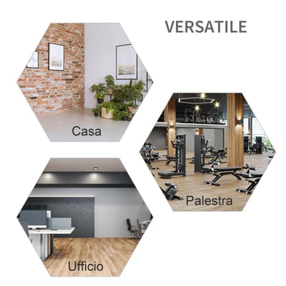 HOMCOM Set di 2 Rack Supporto per Bilanciere in Acciaio, Altezza Regolabile su 12 Livelli, 50x49x124-154cm, Nero