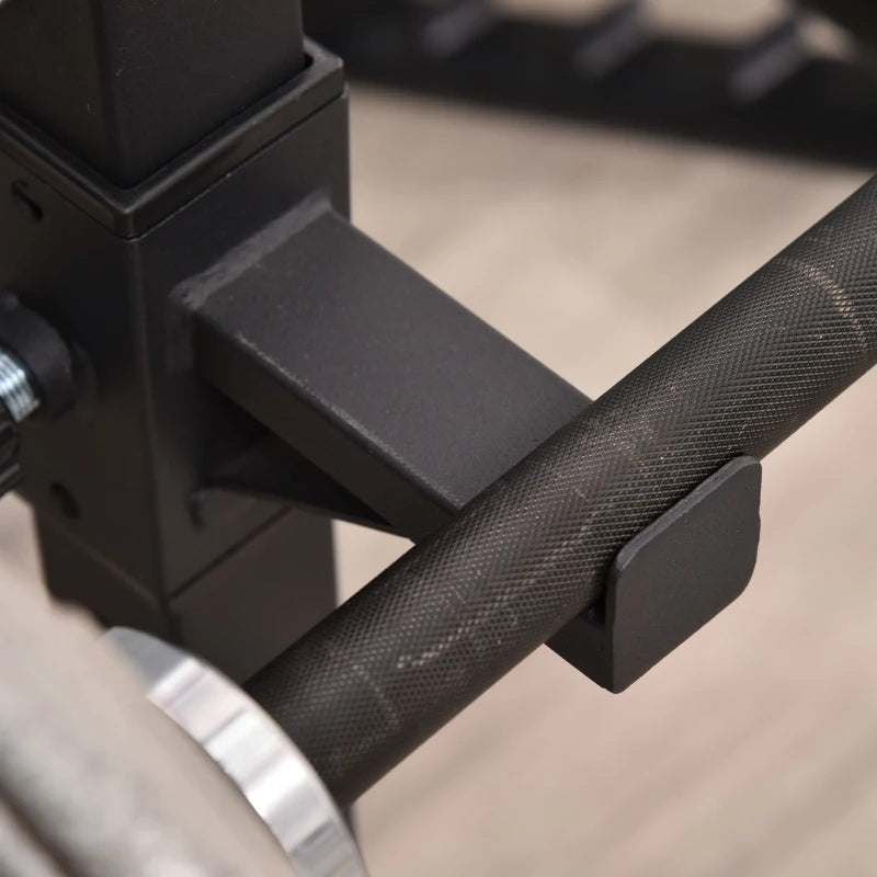 HOMCOM Set di 2 Rack Supporto per Bilanciere in Acciaio, Altezza Regolabile su 12 Livelli, 50x49x124-154cm, Nero