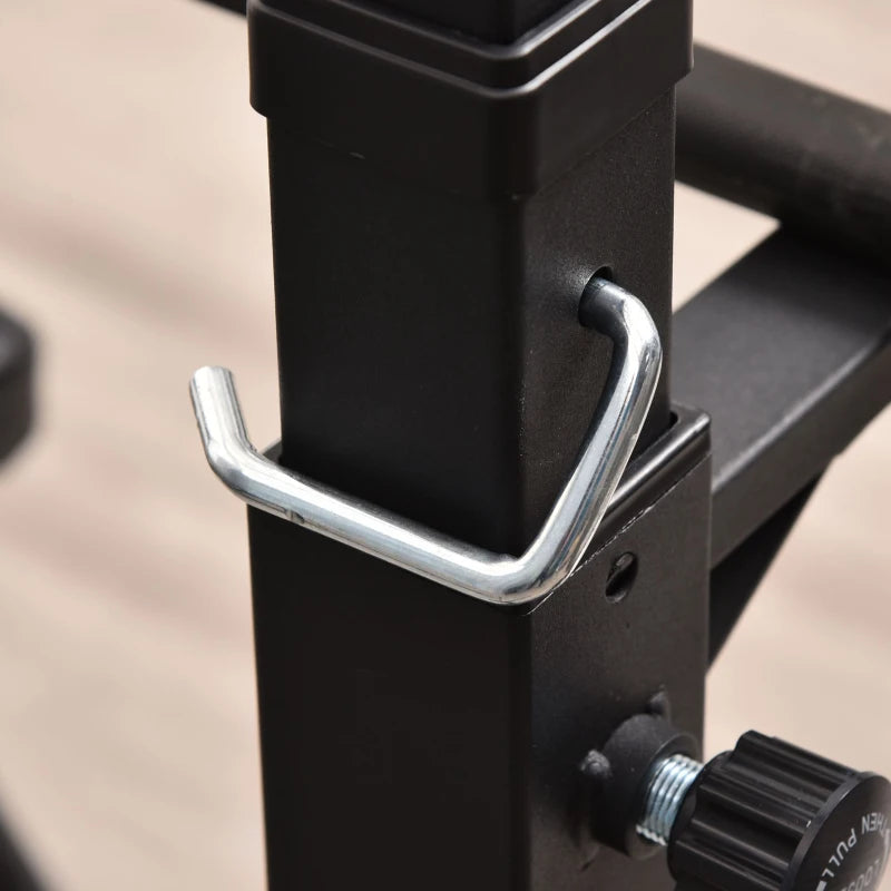 HOMCOM Set di 2 Rack Supporto per Bilanciere in Acciaio, Altezza Regolabile su 12 Livelli, 50x49x124-154cm, Nero