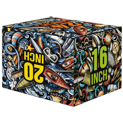 SPORTNOW Plyo Box 3 Altezze Jumping Box Antiscivolo per Casa e Palestra, 61x51x41 cm, Multicolore