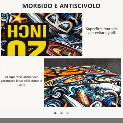 SPORTNOW Plyo Box 3 Altezze Jumping Box Antiscivolo per Casa e Palestra, 61x51x41 cm, Multicolore