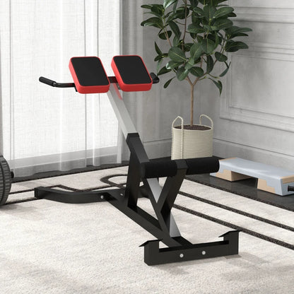 SPORTNOW Sedia Romana ad Altezza Regolabile con Imbottitura Spessa, in Acciaio e PU, 126x70x67-84 cm, Nera
