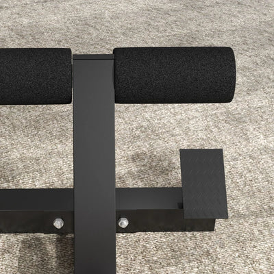 SPORTNOW Sedia Romana ad Altezza Regolabile con Imbottitura Spessa, in Acciaio e PU, 126x70x67-84 cm, Nera