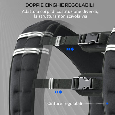 HOMCOM Giubbotto Zavorrato 8kg Traspirante con Tasca Portaoggetti e Spallacci, in tessuto Oxford, 40x35 cm, Nero