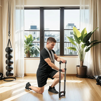 SPORTNOW Power Twister a 4 Molle con Resistenza da 10 a 50 kg, in Acciaio Inox, 80x22x5 cm, Nero