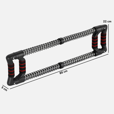 SPORTNOW Power Twister a 4 Molle con Resistenza da 10 a 50 kg, in Acciaio Inox, 80x22x5 cm, Nero