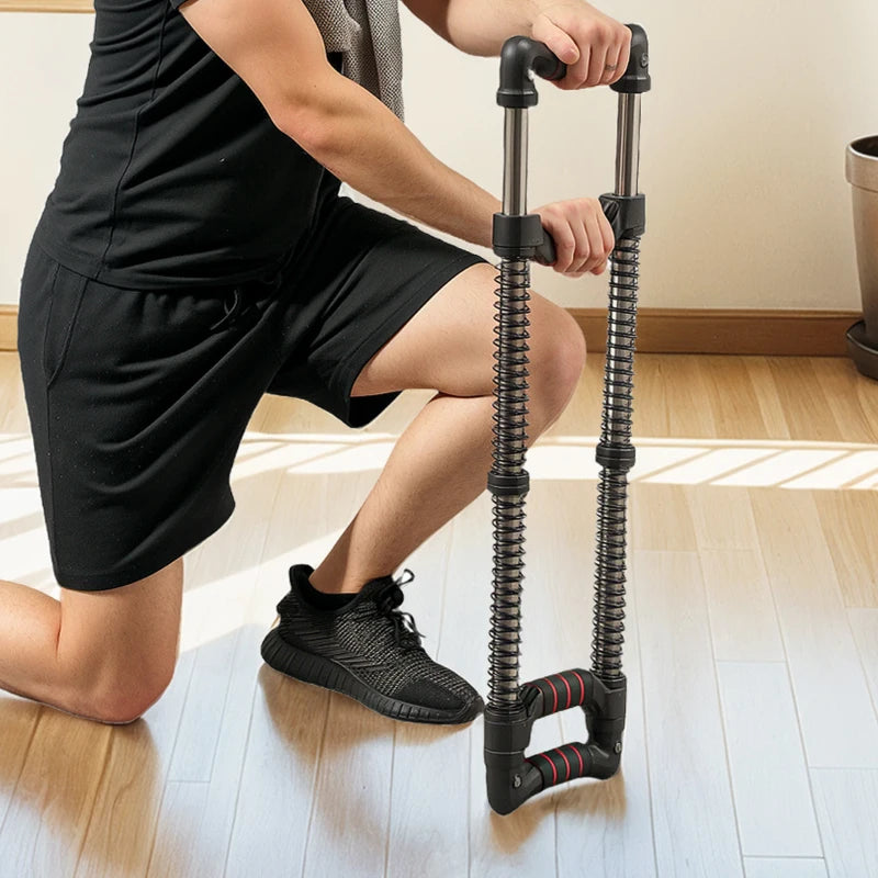 SPORTNOW Power Twister a 4 Molle con Resistenza da 10 a 50 kg, in Acciaio Inox, 80x22x5 cm, Nero