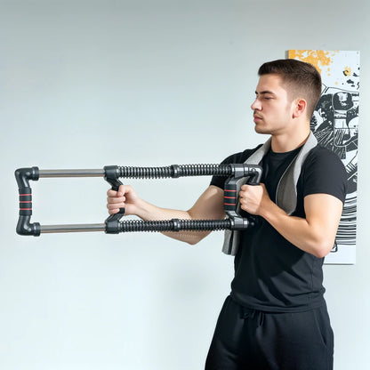 SPORTNOW Power Twister a 4 Molle con Resistenza da 10 a 50 kg, in Acciaio Inox, 80x22x5 cm, Nero