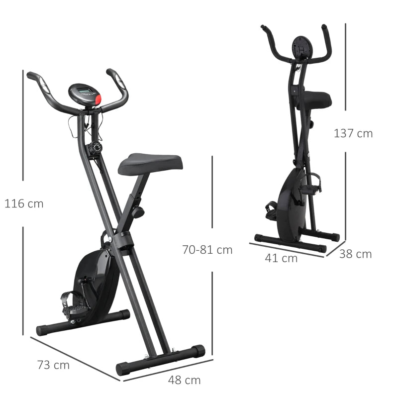 HOMCOM Cyclette Professionale con Resistenza e Altezza Regolabile, in Acciaio e PP, 41x86x112 cm, Nera