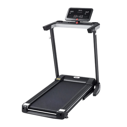 HOMCOM Tapis Roulant Elettrico Pieghevole 1-12km/h, Tapis Roulant Salvaspazio con 12 Programmi Preimpostati, Display LCD e Supporto per Tablet, per Camminata e Corsa, Compatto per Casa e Ufficio, Nero