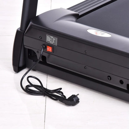 HOMCOM Tapis Roulant Elettrico Pieghevole 1-12km/h, Tapis Roulant Salvaspazio con 12 Programmi Preimpostati, Display LCD e Supporto per Tablet, per Camminata e Corsa, Compatto per Casa e Ufficio, Nero