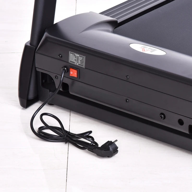 HOMCOM Tapis Roulant Elettrico Pieghevole 1-12km/h, Tapis Roulant Salvaspazio con 12 Programmi Preimpostati, Display LCD e Supporto per Tablet, per Camminata e Corsa, Compatto per Casa e Ufficio, Nero