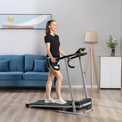 HOMCOM Tapis Roulant Elettrico Pieghevole Salvaspazio e Silenzioso con Velocità Regolabile 1-10km/h e Schermo LCD, per Casa e Ufficio, 500W, Nero