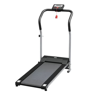 HOMCOM Tapis Roulant Elettrico e Pieghevole con Schermo LCD e 2 Ruote per Allenamento a Casa o in Ufficio, Motore 500W Velocità 10km/h