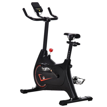 HOMCOM Cyclette Magnetica Professionale da Camera in Acciaio e ABS con Sellino Regolabile, 102x50x120cm, Nero