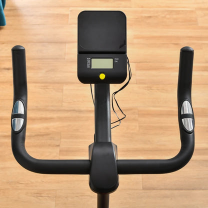 HOMCOM Cyclette Magnetica Professionale da Camera in Acciaio e ABS con Sellino Regolabile, 102x50x120cm, Nero