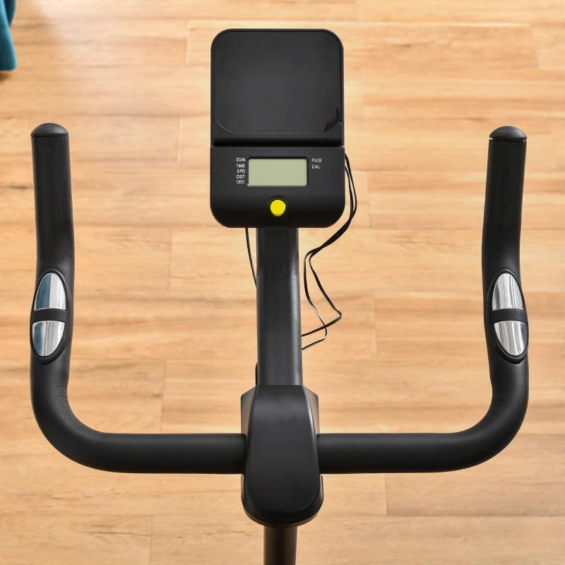 HOMCOM Cyclette Magnetica Professionale da Camera in Acciaio e ABS con Sellino Regolabile, 102x50x120cm, Nero