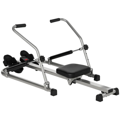 HOMCOM Vogatore Pieghevole, 4 Livelli di Resistenza e Display, Acciaio e ABS, 129x70x70 cm