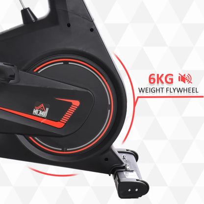 HOMCOM Cyclette da Casa Magnetica Professionale da Camera, Bicicletta Indoor in Acciaio e ABS con Sellino Regolabile, 102x50x120cm, Nero