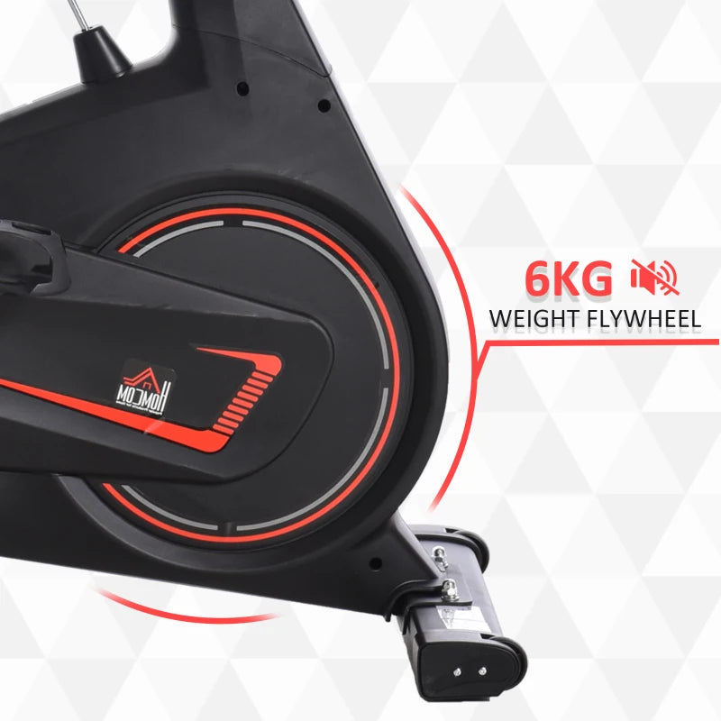 HOMCOM Cyclette da Casa Magnetica Professionale da Camera, Bicicletta Indoor in Acciaio e ABS con Sellino Regolabile, 102x50x120cm, Nero