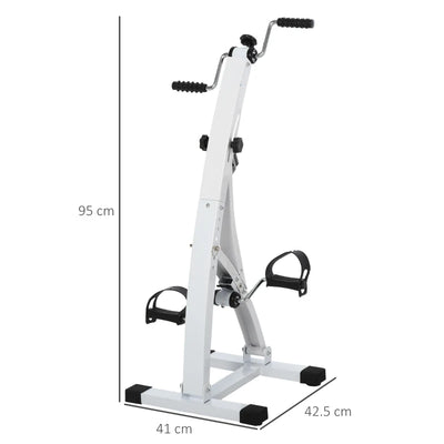 HOMCOM Pedaliera Braccia e Gambe da Divano o Poltrona con Schermo LED, Altezza e Intensità Regolabile, Bianco, 40x42.5x100cm