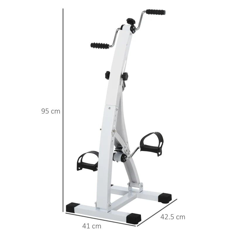 HOMCOM Pedaliera Braccia e Gambe da Divano o Poltrona con Schermo LED, Altezza e Intensità Regolabile, Bianco, 40x42.5x100cm