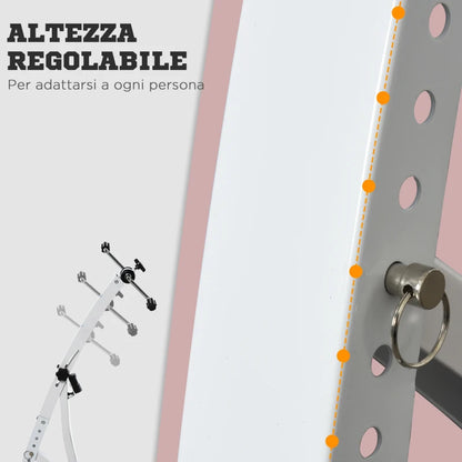 HOMCOM Pedaliera Braccia e Gambe da Divano o Poltrona con Schermo LED, Altezza e Intensità Regolabile, Bianco, 40x42.5x100cm