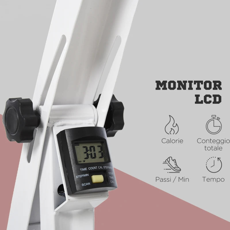 HOMCOM Pedaliera Braccia e Gambe da Divano o Poltrona con Schermo LED, Altezza e Intensità Regolabile, Bianco, 40x42.5x100cm
