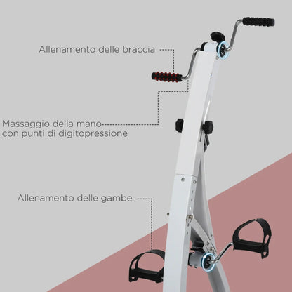HOMCOM Pedaliera Braccia e Gambe da Divano o Poltrona con Schermo LED, Altezza e Intensità Regolabile, Bianco, 40x42.5x100cm