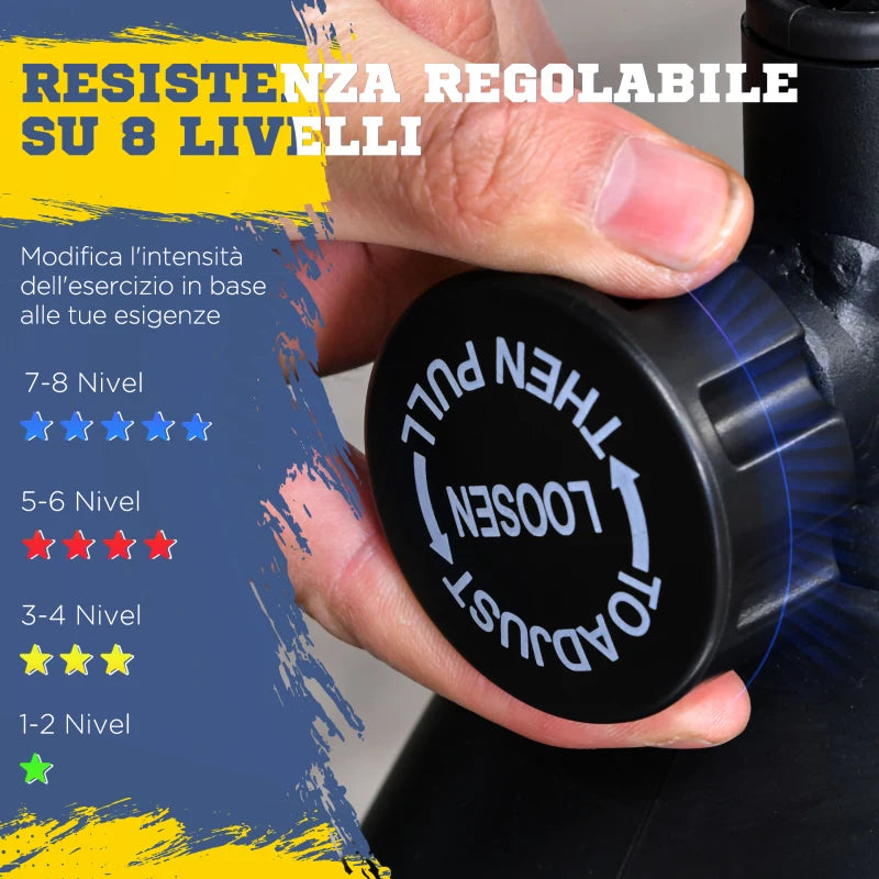 HOMCOM Ellittica da Casa Magnetica con Schermo LCD, 8 Livelli di Resistenza e Sedile Regolabile, 103x62x151cm Nero