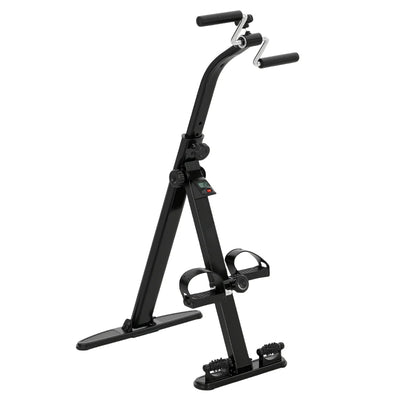 SPORTNOW Cyclette per Riabilitazione Gambe e Braccia Pieghevole, Schermo LCD e Altezza Manubrio Regolabile, Nero