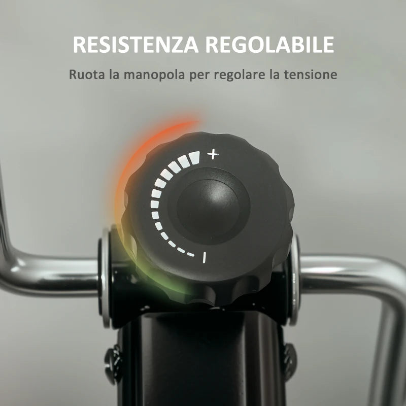 SPORTNOW Cyclette per Riabilitazione Gambe e Braccia Pieghevole, Schermo LCD e Altezza Manubrio Regolabile, Nero