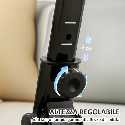 SPORTNOW Cyclette per Riabilitazione Gambe e Braccia Pieghevole, Schermo LCD e Altezza Manubrio Regolabile, Nero