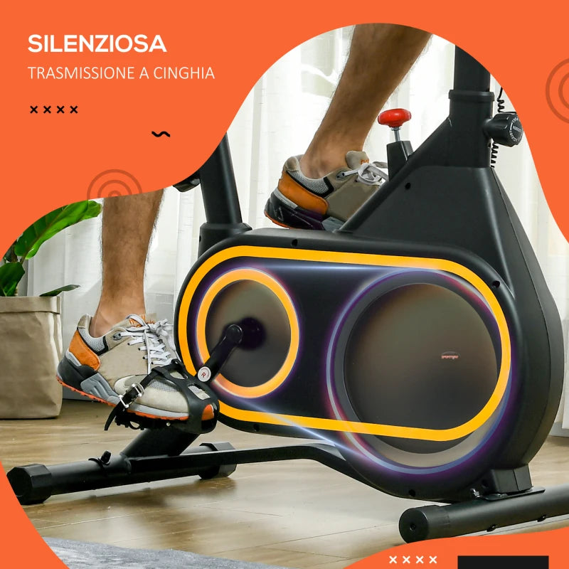 SPORTNOW Cyclette Magnetica con Volano da 4kg, Manubrio e Sellino Regolabili
