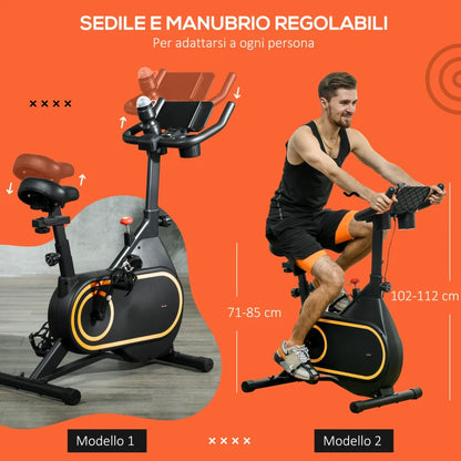 SPORTNOW Cyclette Magnetica con Volano da 4kg, Manubrio e Sellino Regolabili