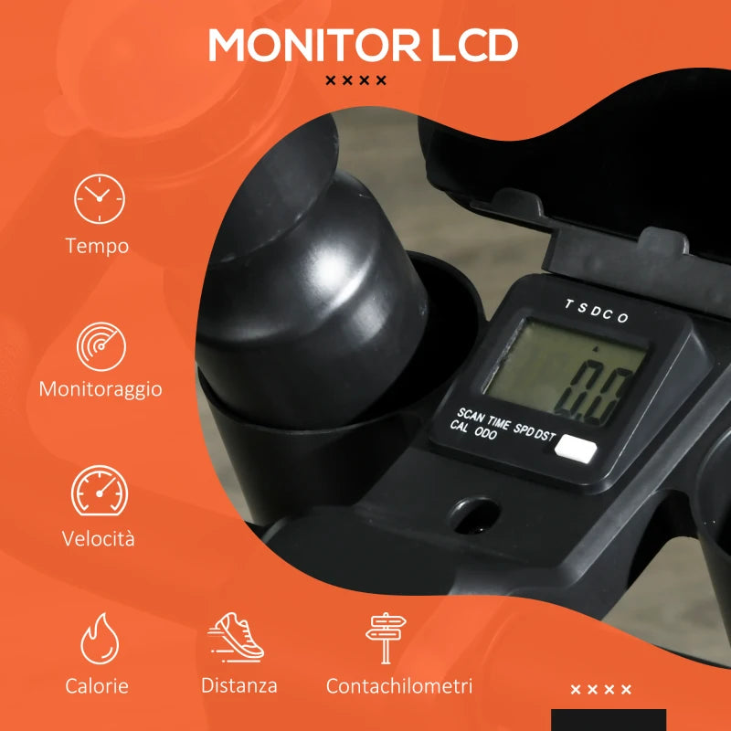 SPORTNOW Cyclette Magnetica con Volano da 4kg, Manubrio e Sellino Regolabili