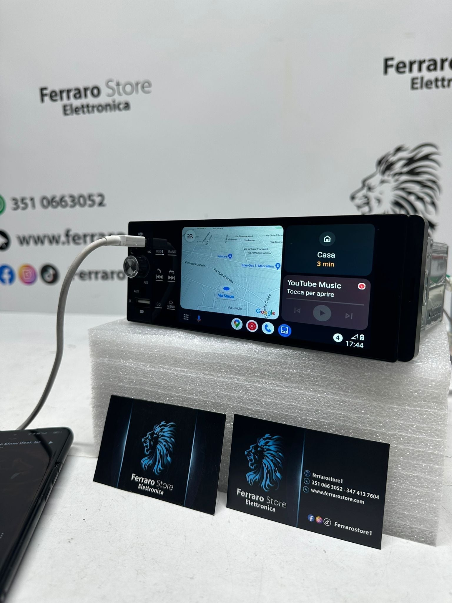 Autoradio per Lancia Y [2012-2020] - 1Din, Schermo 5.5"Pollici, Bluetooth, Radio, USB, CarPlay & Android Auto Cablato