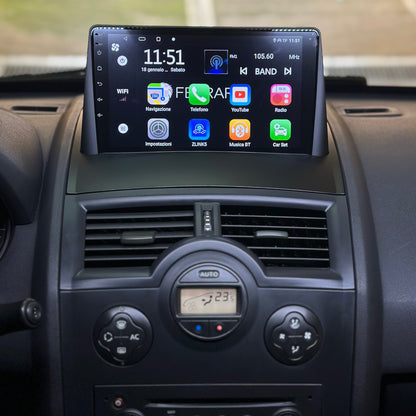 Autoradio per Renault Megane 2 9" | 2002-2009 | Android | Bluetooth | CarPlay | Android Auto | 2GB/4GB/6GB/8GB Ram