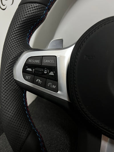 Volante per BMW, Pelle Nera, Linea Azzurra, Sport