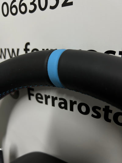 Volante per BMW, Pelle Nera, Linea Azzurra, Sport