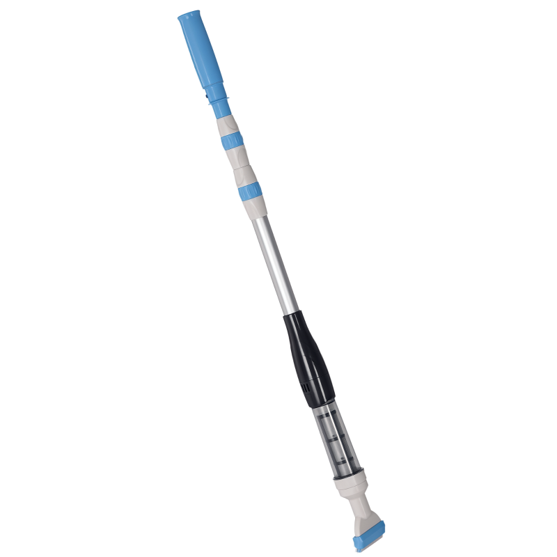 Outsunny Aspirapolvere per Piscina Portatile e Cordless con Asta a 3 Livelli, Ø6x106-162 cm, Blu e Bianco