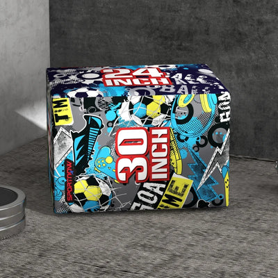 SPORTNOW Plyo Box 3 Altezze Jumping Box Antiscivolo per Casa e Palestra, 76x61x51cm, Multicolore