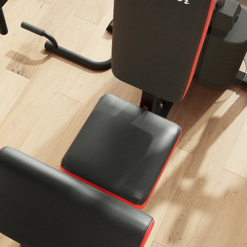 SPORTNOW Stazione Fitness Multifunzione per Allenamento del Corpo, in Acciaio e PU, 225x175x200 cm, Nero
