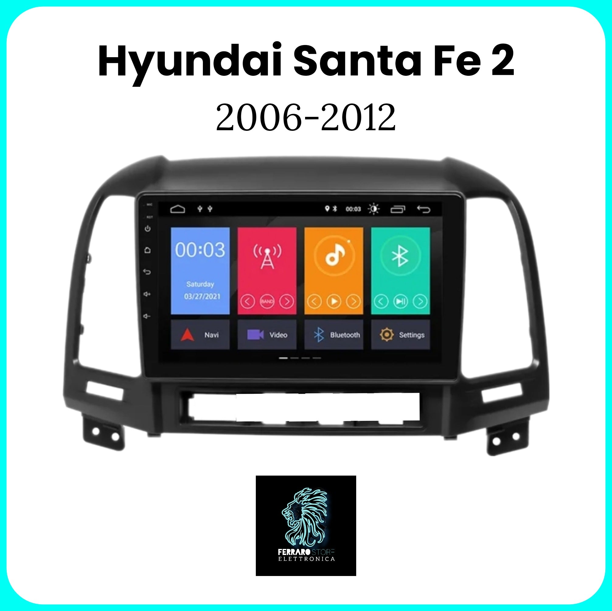 Autoradio per HYUNDAI SANTA FE 2 [2006 - 2012] - Sistema auto Intelligente, 2Din 9"Pollici, GPS, Navigatore, Wifi