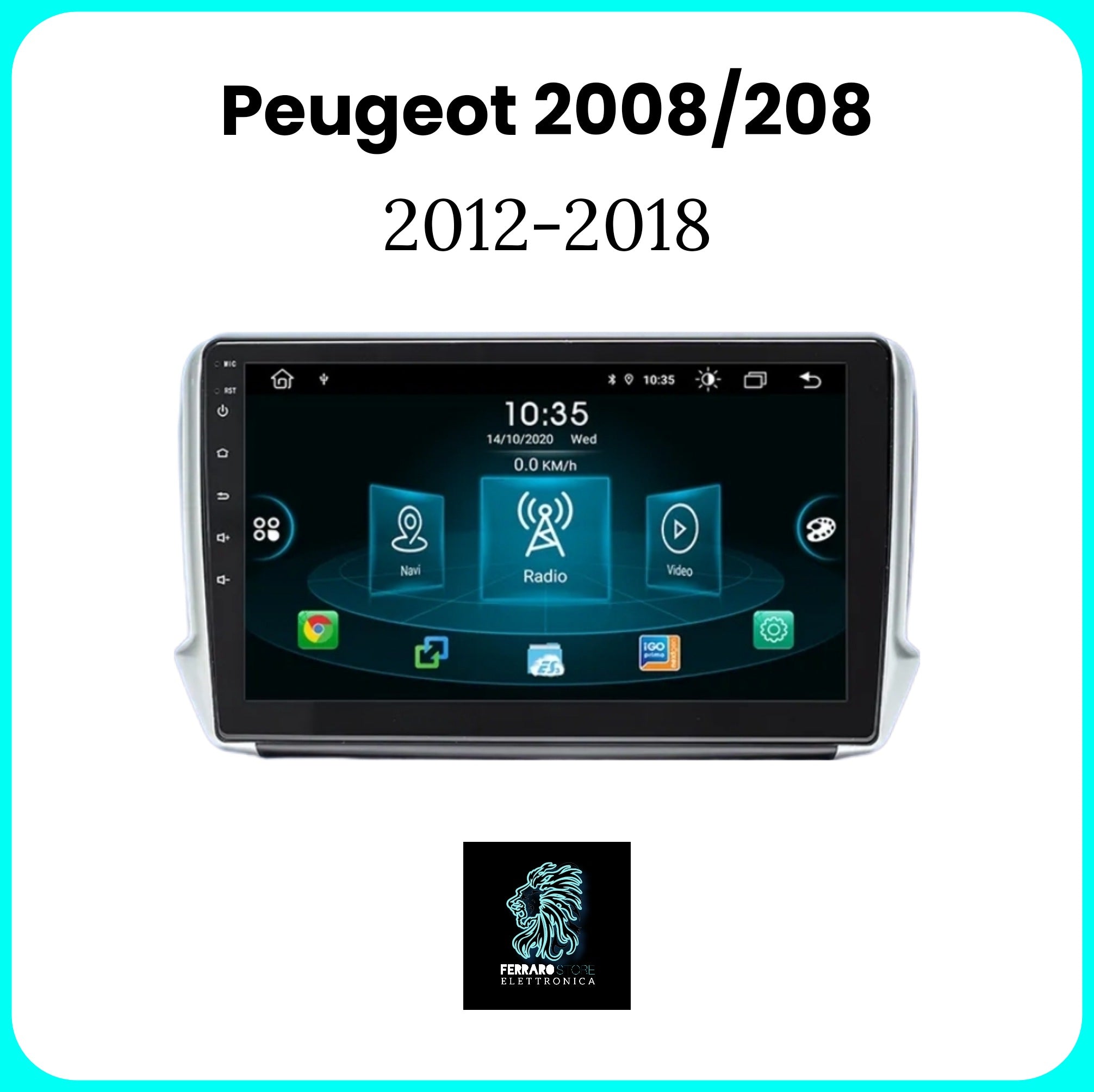 Autoradio PEUGEOT 208 / 2008 [2005 - 2014] - Sistema auto Intelligente, 2Din 10.1"Pollici, GPS, Navigatore, Wifi