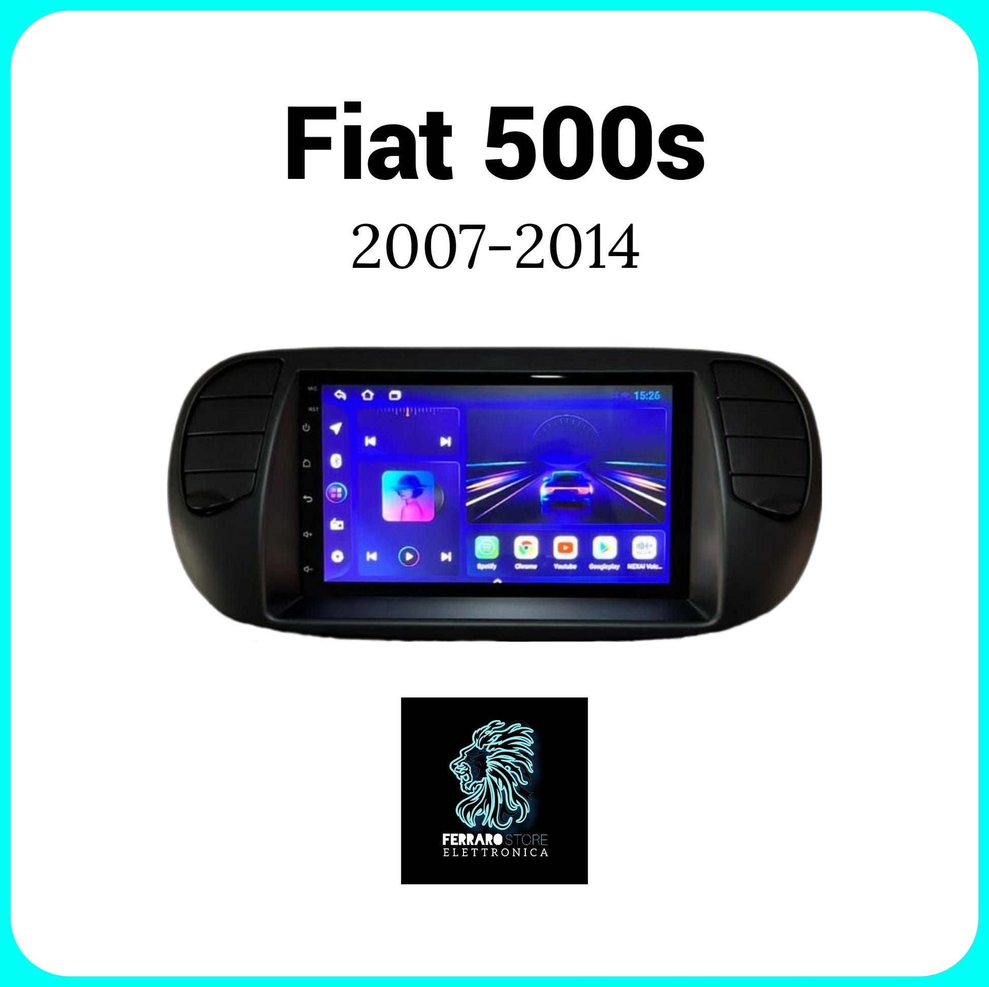 Autoradio Android pour FIAT 500 07-15 7 pouces Navigation GPS