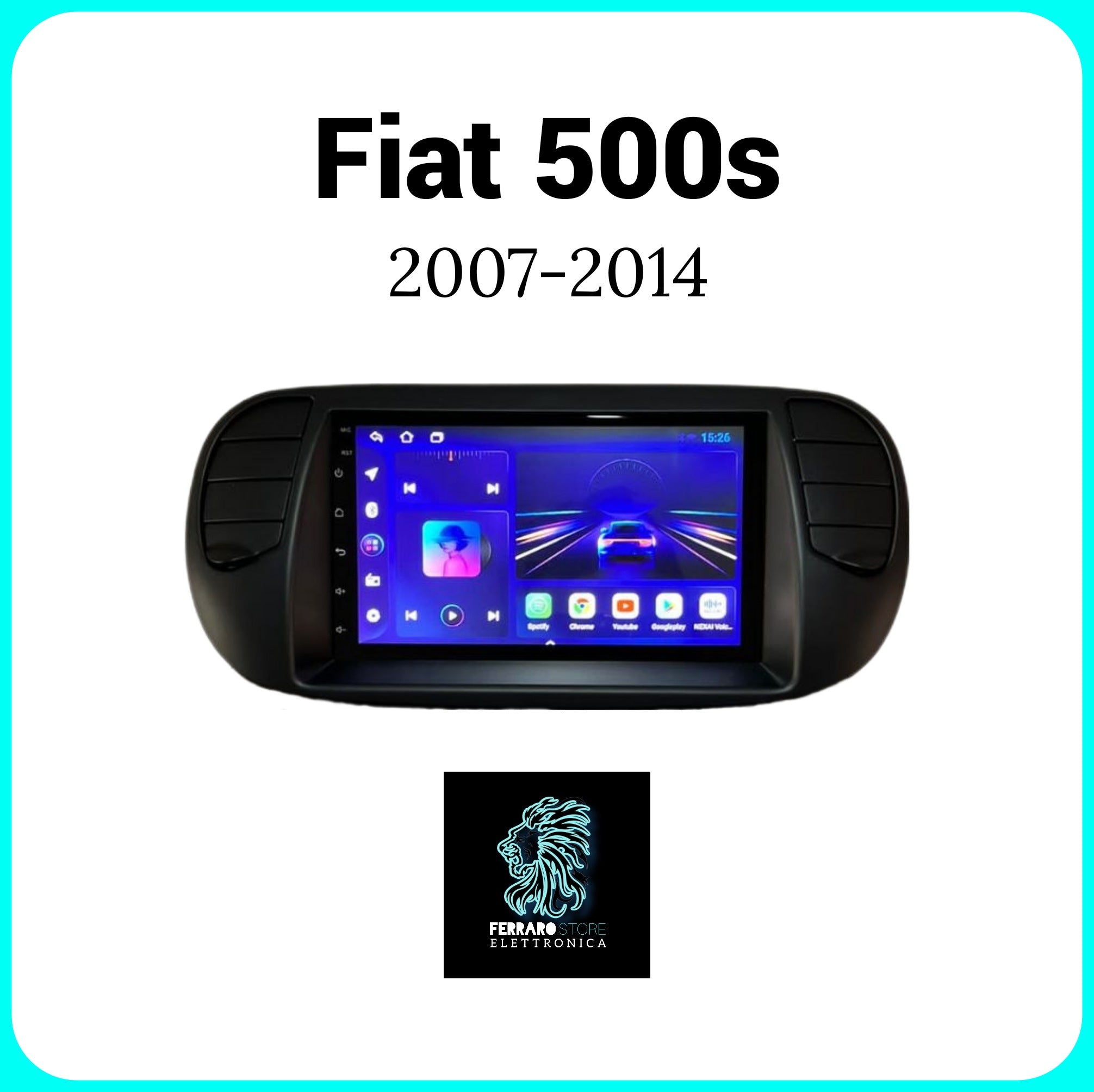 Autoradio Android pour FIAT 500 07-15 7 pouces Navigation GPS Carplay Auto Radio RDS DSP stéréo 1G RAM 16G ROM