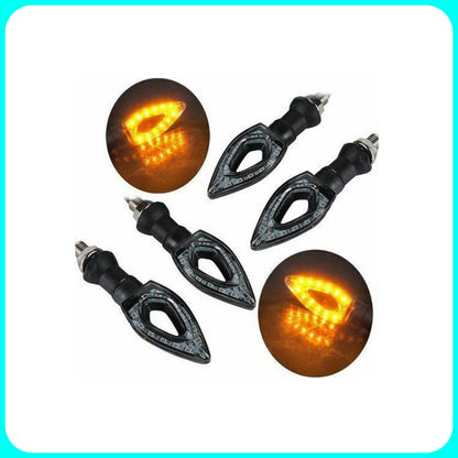 Universal Motorcycle Turn Signals - Motorcycle Directional Indicators, Flashing, 12v