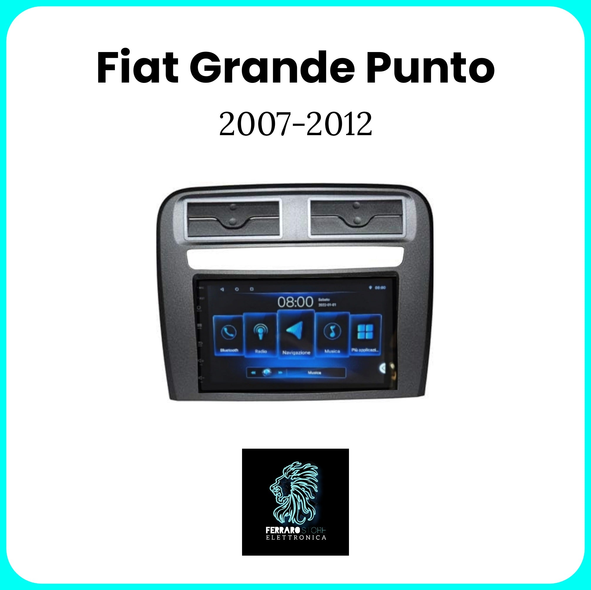 Autoradio per FIAT GRANDE PUNTO [2007 - 2012] - 2Din 7"Pollici Android, GPS, Bluetooth, Radio, Navigatore, Wifi, PlayStore