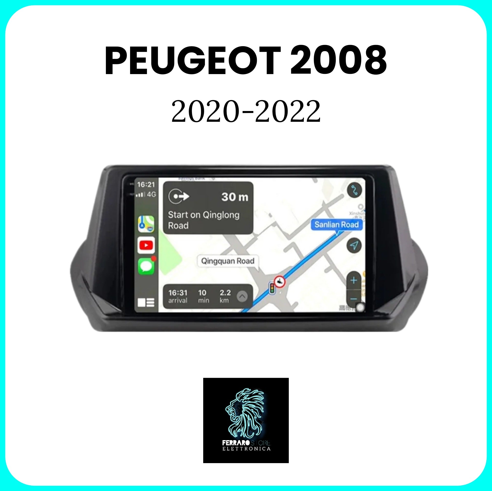 Autoradio per PEUGEOT 2008 [2020-2022] - Sistema auto Intelligente, 2Din 9"Pollici, GPS, Navigatore, Wifi